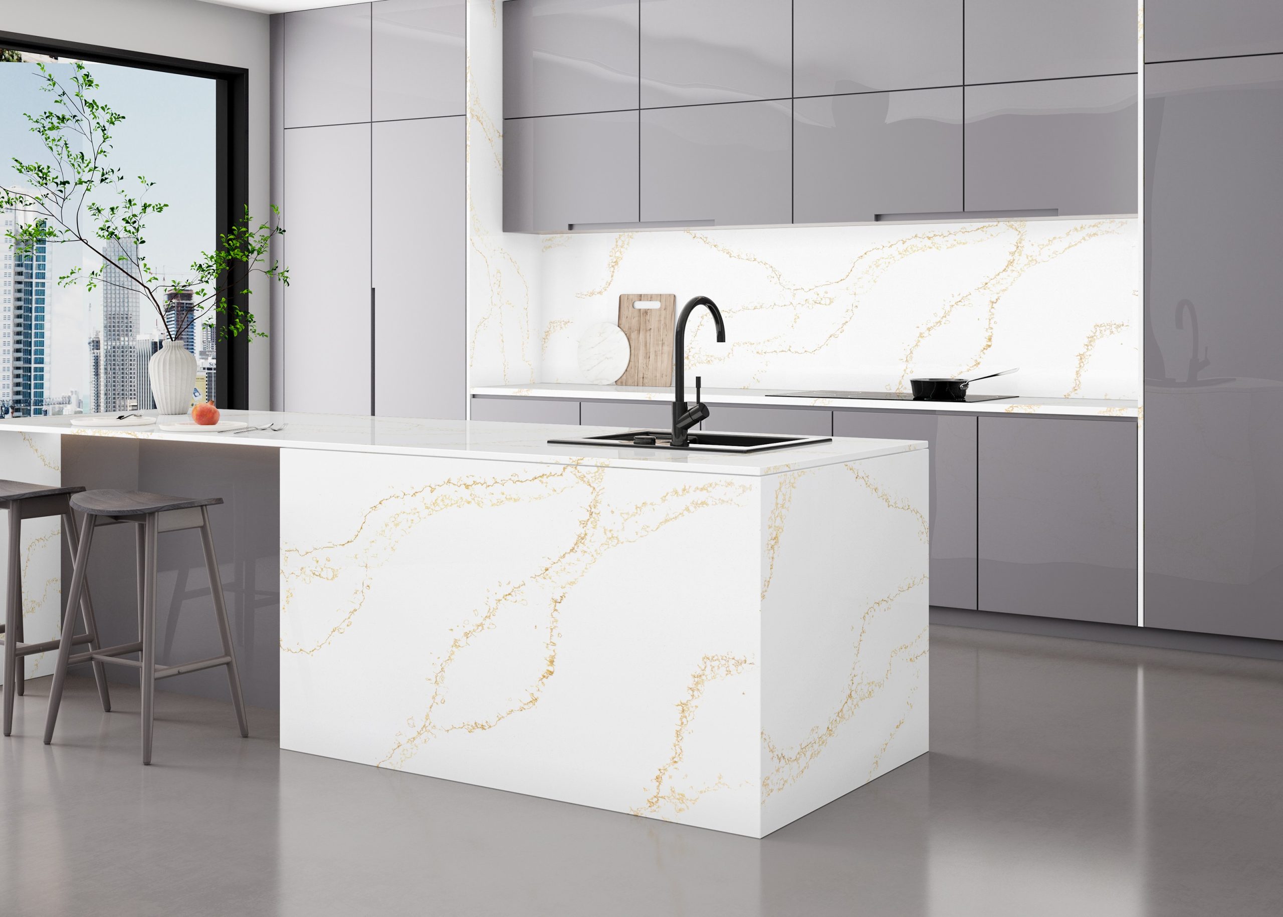 Golden Finn Glossy Hybrid Surfaces