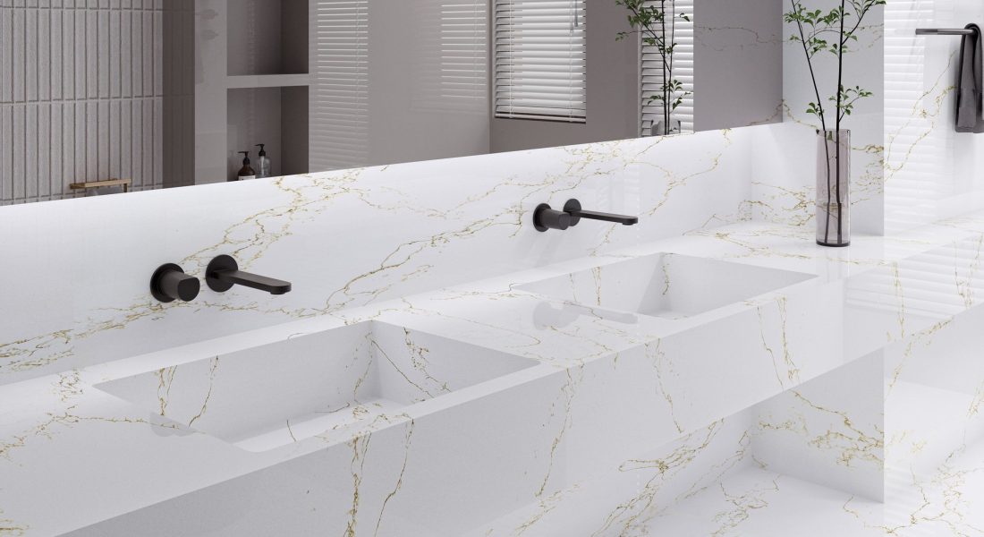 Calacatta Gold Glossy Hybrid Surfaces